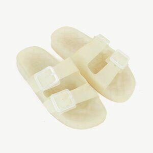 Balenciaga Mallorca Translucent Buckled Jelly Slide Sandals